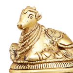 Pure Brass Miniature Nandi Idol 4 Inch - Premium Sacred Bull Statue | Jaipurio